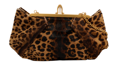 Leopard Print Clutch, &pound;375, Handbags, Brown, Pony / Calfhair, Front view